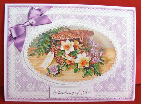 Summer Basket of Flowers - Decoupage Card by Christine Pagan