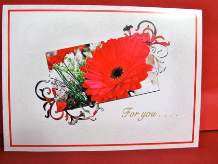 A5 Cut & Fold Gerbera Quick Card by Christine Pagan