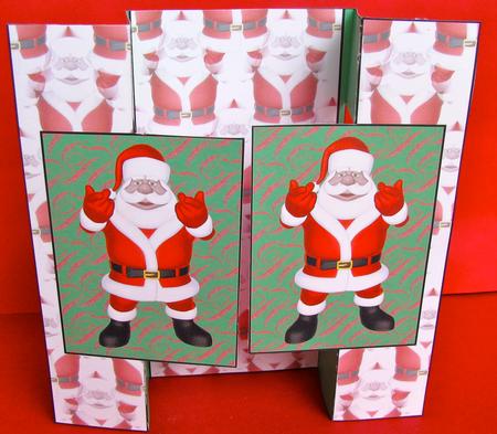 Jolly Santa Double Fold Back Card by Christine Pagan