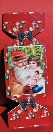 Vintage Santa Shaped Cracker Card by Christine Pagan