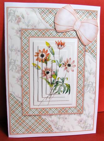 Beautiful Floral Torn Edge Effect Card Front by Christine Pagan