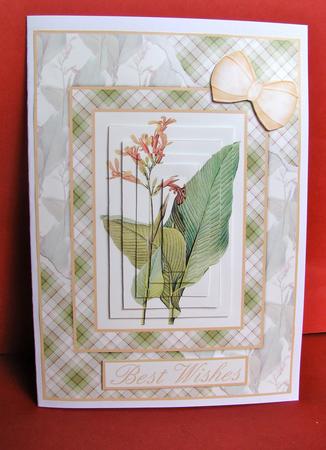 Beautiful Floral Torn Edge Effect Card Front by Christine Pagan
