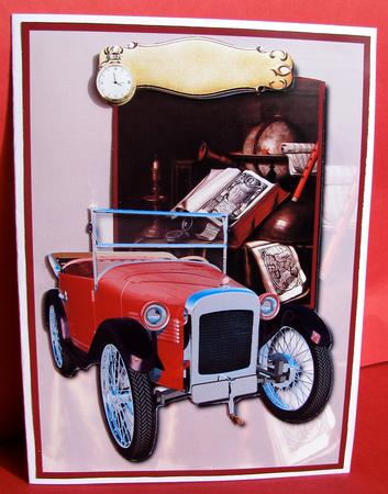 For the Man Card Front with Decoupage Layer by Christine Pagan