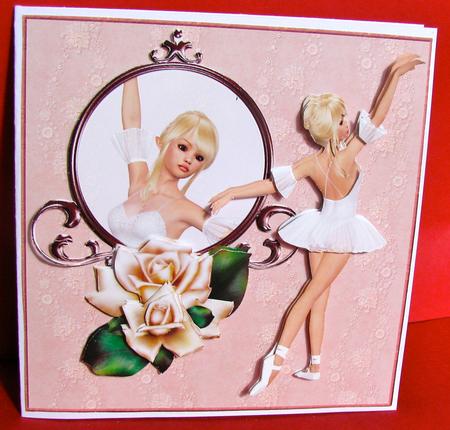 Ballet Beauty Card Front with Decoupage by Christine Pagan