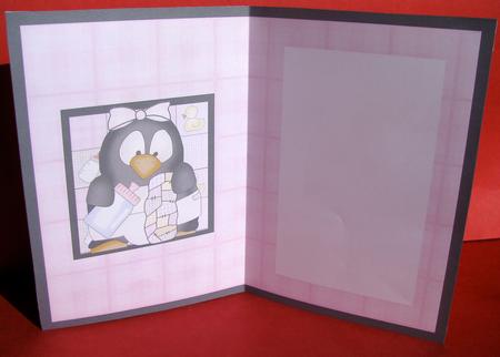 Baby Penguin Pingu Girl Card Insert 2 by Christine Pagan