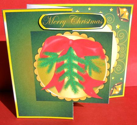Christmas Branch Fold Back in Green by Christine Pagan