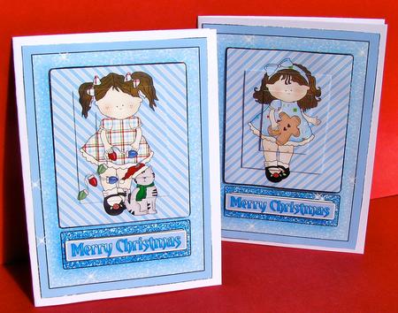 Blue Christmas Girls Pyramage by Christine Pagan
