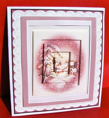Lilac Winter Scene Concentric Pyramid Panel by Christine Pagan