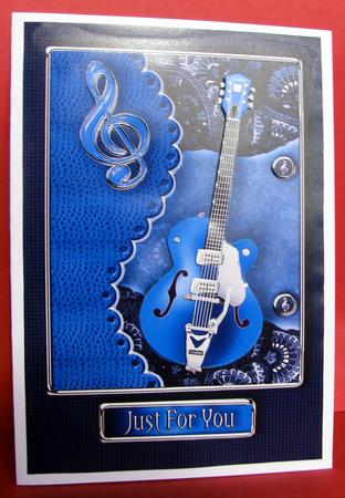 Blue Guitar Decoupage by Christine Pagan
