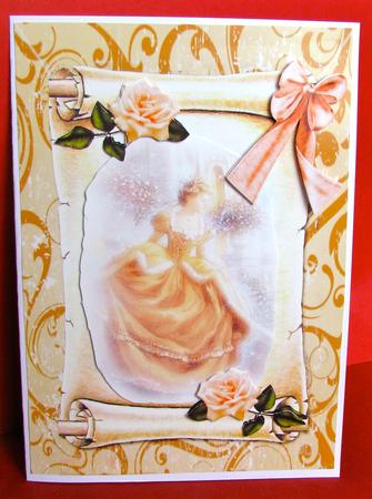 Elegant Lady in the Garden on a Scroll by Christine Pagan