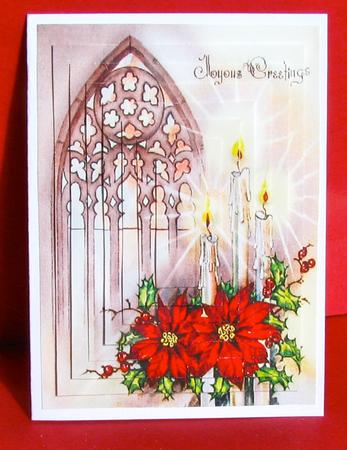 Poinsettias & Candles by Christine Pagan