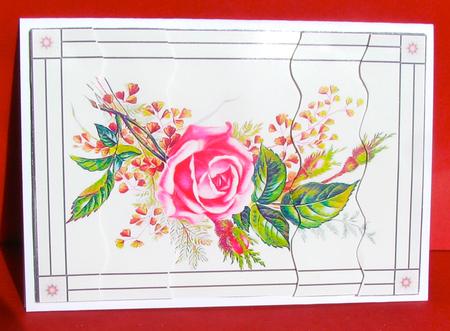 Pink Rose Wavey Edge Side Stacker by Christine Pagan