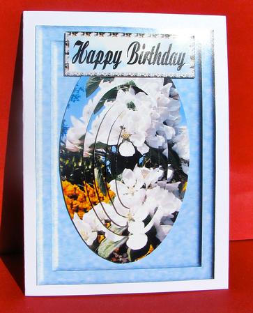 White Rhododendron Oval Pyramage Card by Christine Pagan