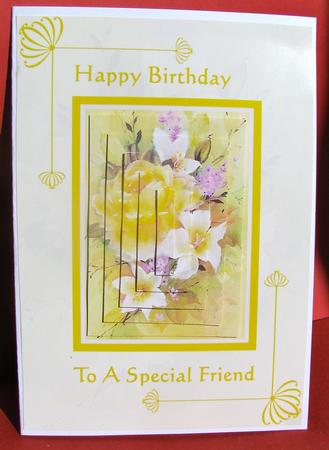 Yellow Floral Card Front to a Special Friend by Christine Pagan