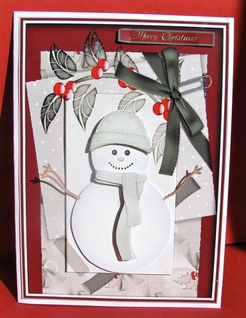 Holly and Snowman by Christine Pagan