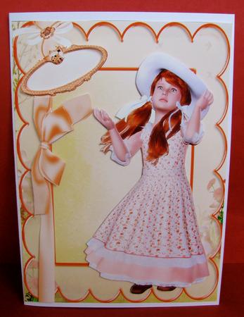 Summer Bonnet Girl Quick Card by Christine Pagan