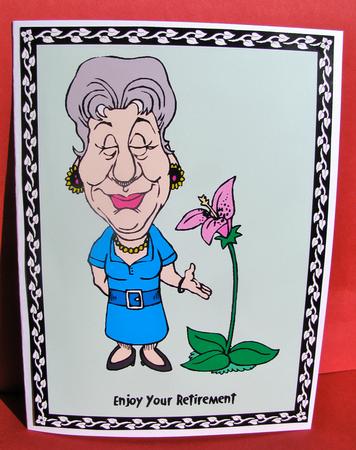 Smell the Flowers Retirement Lady by Christine Pagan