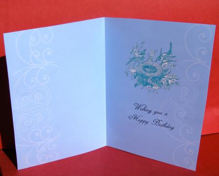 Wishing You a Happy Birthday Insert with Birds by Christine Pagan