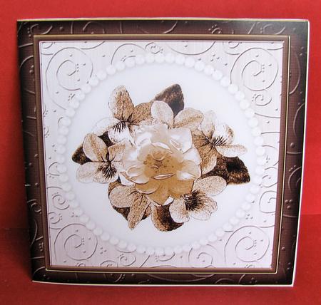 Flowers and Pearls Cut and Fold Card by Christine Pagan