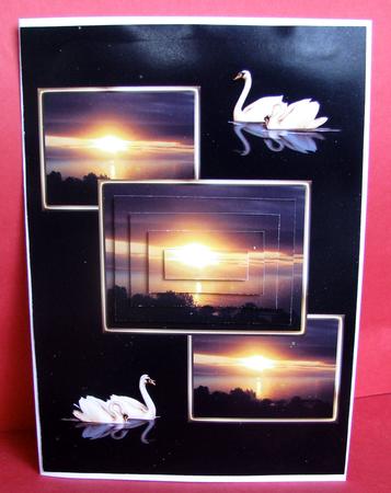 Golden Sunset Pyramid Card Front by Christine Pagan