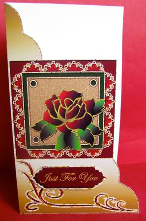 Rose for Various Occasions Wavy Edge Cut & Fold Corner Card by Christine Pagan