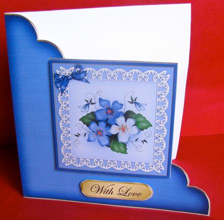 Pretty Viola Cut and Fold Card Corner Card by Christine Pagan