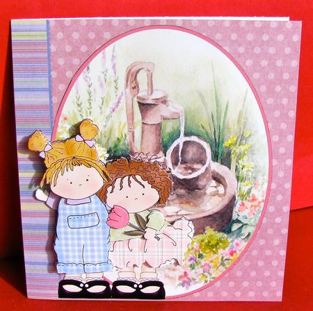 Best Friends Playing in the Garden by Christine Pagan