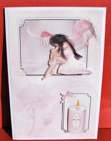 Pink Angel Thinking of You or Sympathy Card by Christine Pagan