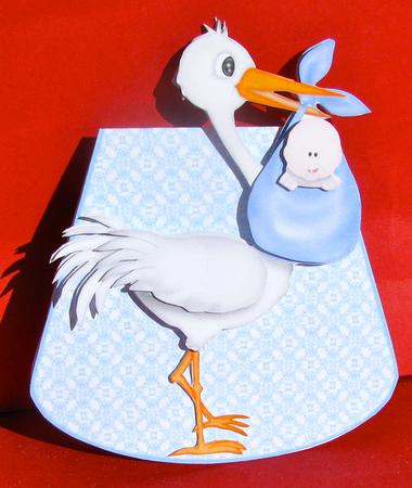 Welcome Baby Boy-wobble Card by Christine Pagan