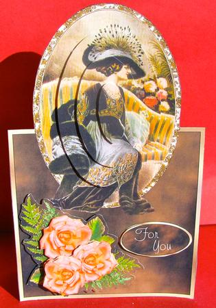 Adelaide on Tortoise-shell - Vertical Foldback Card by Christine Pagan