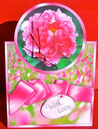 Peonie Meadow - Vertical Foldback Card by Christine Pagan