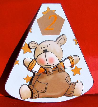 Age 2 Boy Teddy Wobble Card by Christine Pagan