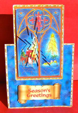 They Came from Afar - Christmas Vertical Foldback Card by Christine Pagan