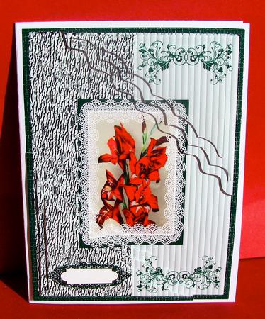 Red Lupins in Lace by Christine Pagan