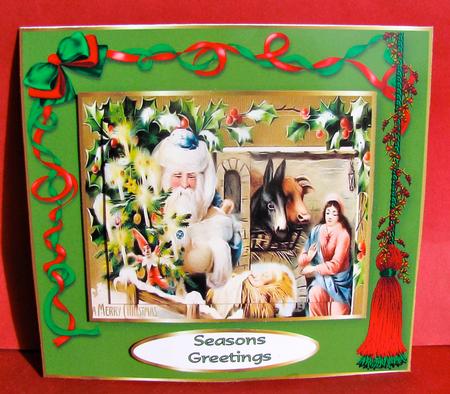 Santa Nativity Vintage by Christine Pagan