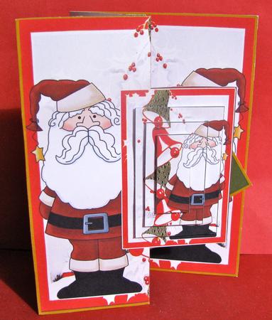Fold Back Merry Christmas Santa by Christine Pagan