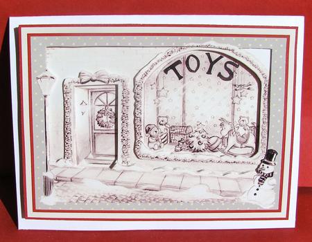 Vintage Christmas Street Scene Tunnel Sheet by Christine Pagan
