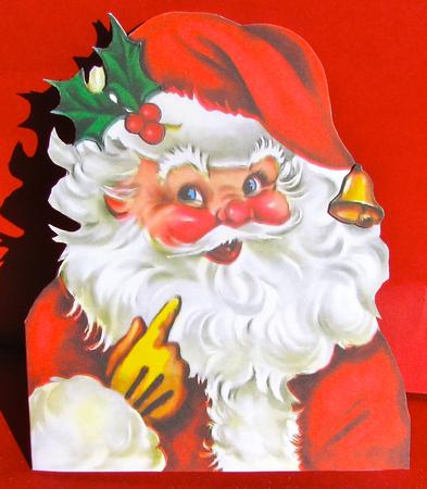 Vintage Santa Christmas Shaped Card by Christine Pagan