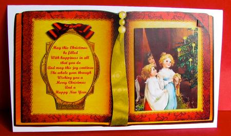 Vintage Christmas Book Quick Card Topper by Christine Pagan