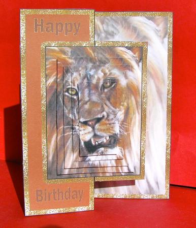 Lion Foldback Card + Pyramid Topper by Christine Pagan