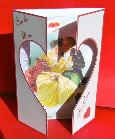 Over the Moon - Heart Shape Gate Fold by Christine Pagan