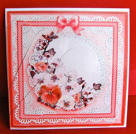 Spring Flowers Quick Card with Fan Pyramage Topper by Christine Pagan