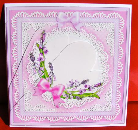 Bluebells Quick Card with Fan Pyramage Topper by Christine Pagan