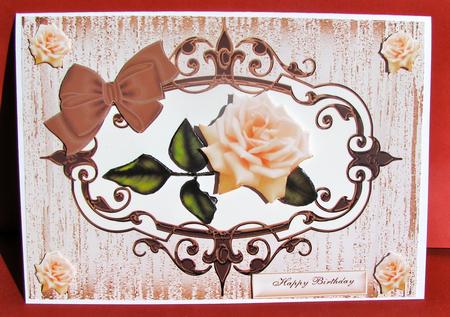 Gorgeous Peach/brown Rose in Ornate Frame by Christine Pagan