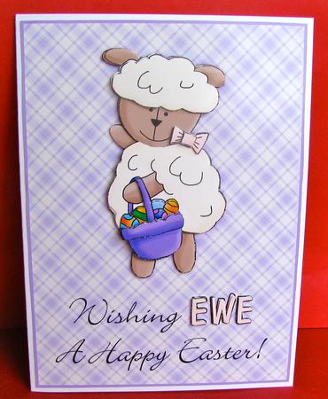 Wishing Ewe a Happy Easter - Decoupage Card by Christine Pagan