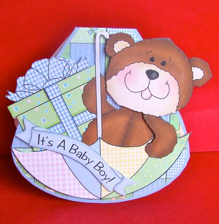 Baby Shower Boy Bear - Wobble by Christine Pagan