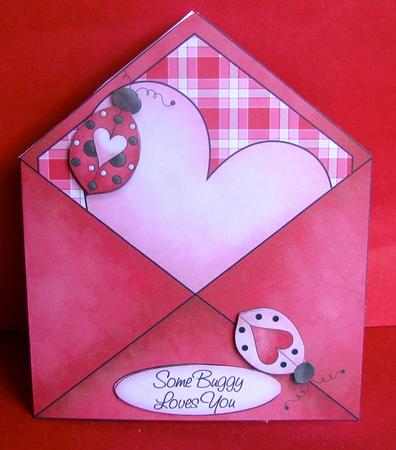 Love Bug Letter - Folded Shaped Card by Christine Pagan