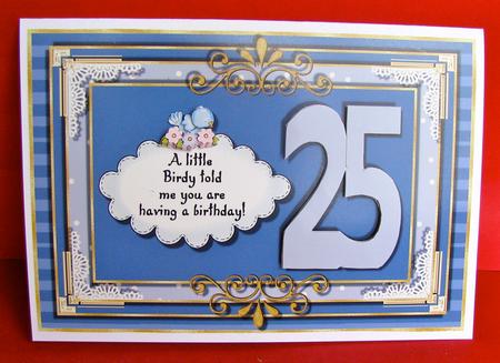 25th Birthday Card Topper by Christine Pagan