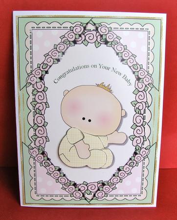 New Baby Congratulations Card Topper by Christine Pagan