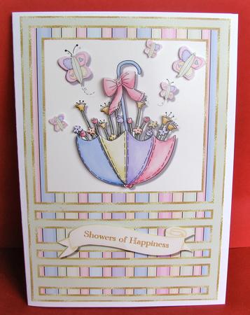 Showers of Happiness Card Topper by Christine Pagan